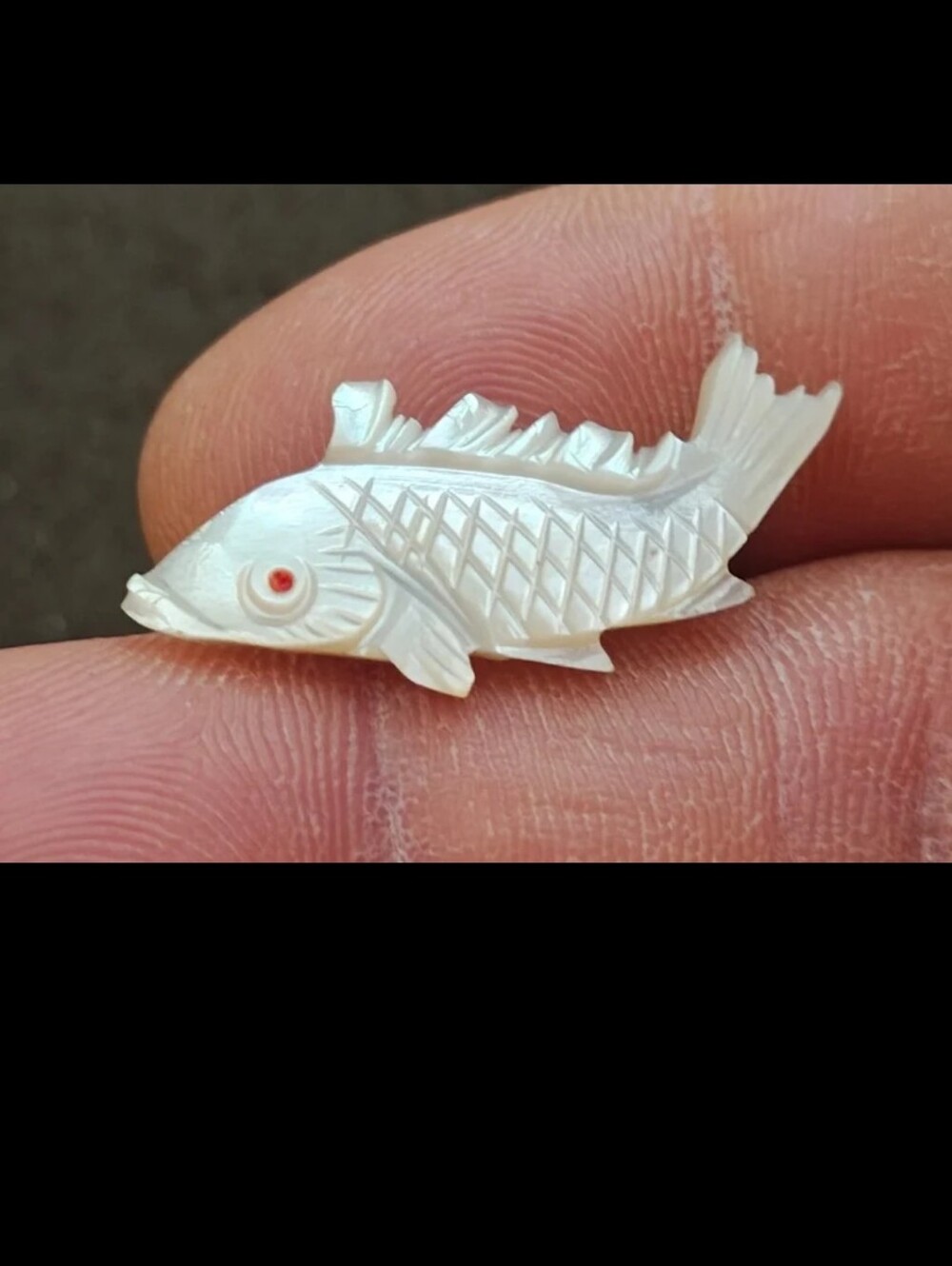 1960s Hand Carved Mother of Pearl Koi Fish Brooch Pin